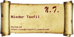 Nieder Teofil névjegykártya